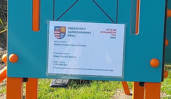 2. fotografia fotogalérie Projekty v obci / Detské ihrisko Suchá Dolina z dotácie poslancov PSK - foto