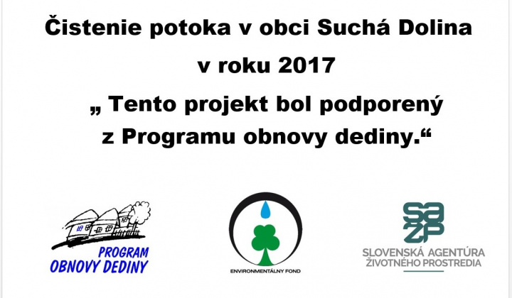 1. fotografia fotogalérie Projekty v obci / Čistenie potoka v Obci Suchá Dolina 2017 - foto