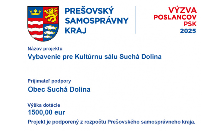 Fotka - Vybavenie pre Kultúrnu sálu Suchá Dolina