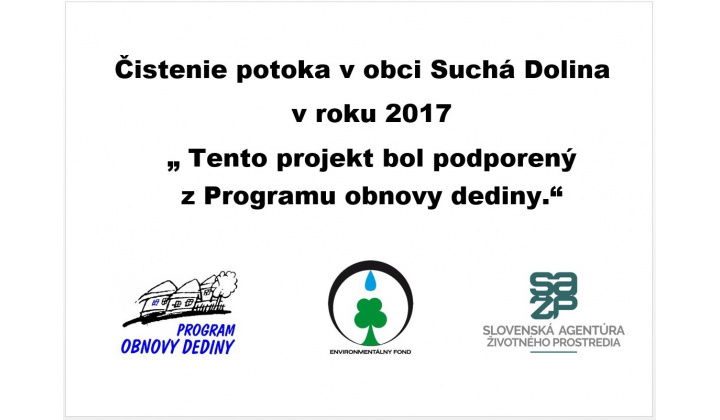 Fotka - Čistenie potoka v Obci Suchá Dolina 2017